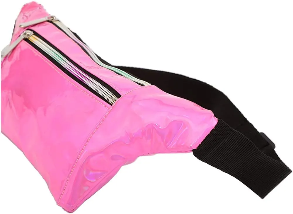 Waist Bag for Women & Men Holographic Fanny Pack Bum Bag with Adjustable Belt.
