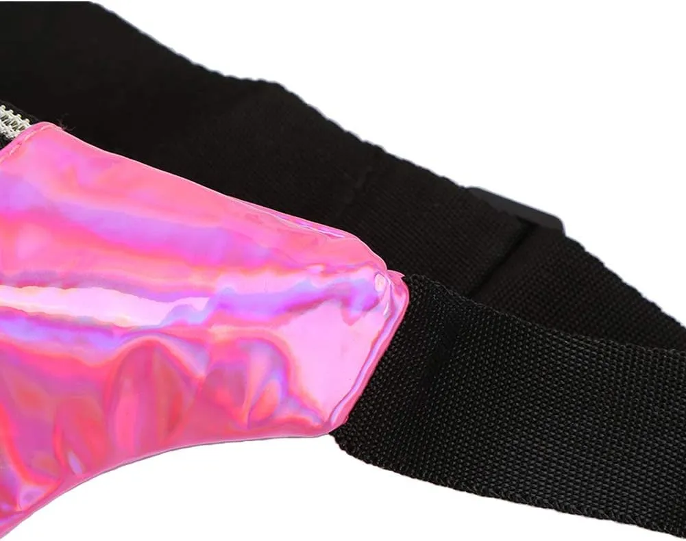 Waist Bag for Women & Men Holographic Fanny Pack Bum Bag with Adjustable Belt.