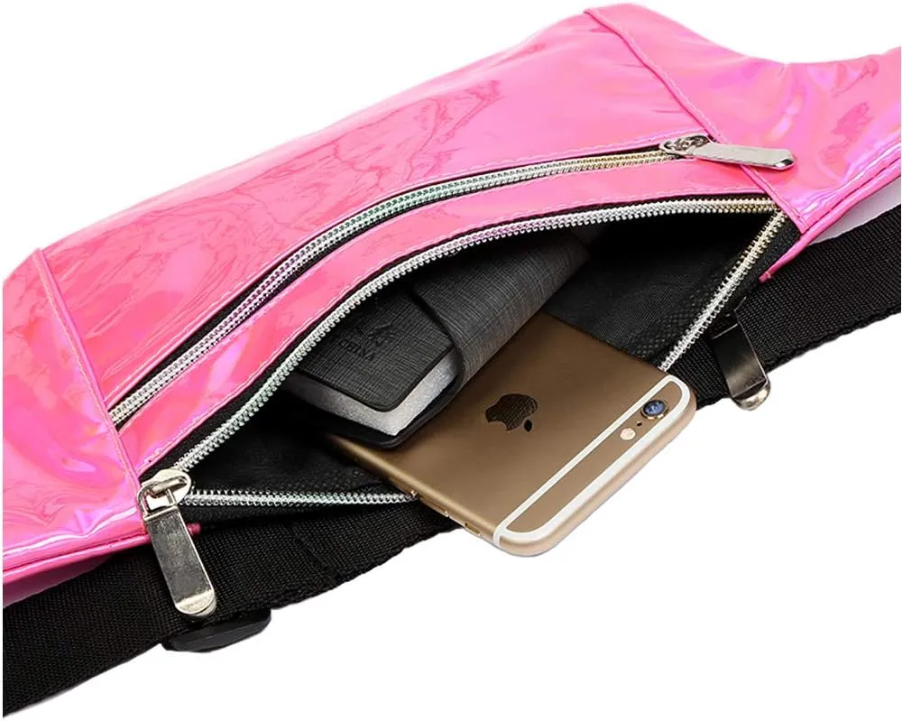 Waist Bag for Women & Men Holographic Fanny Pack Bum Bag with Adjustable Belt.