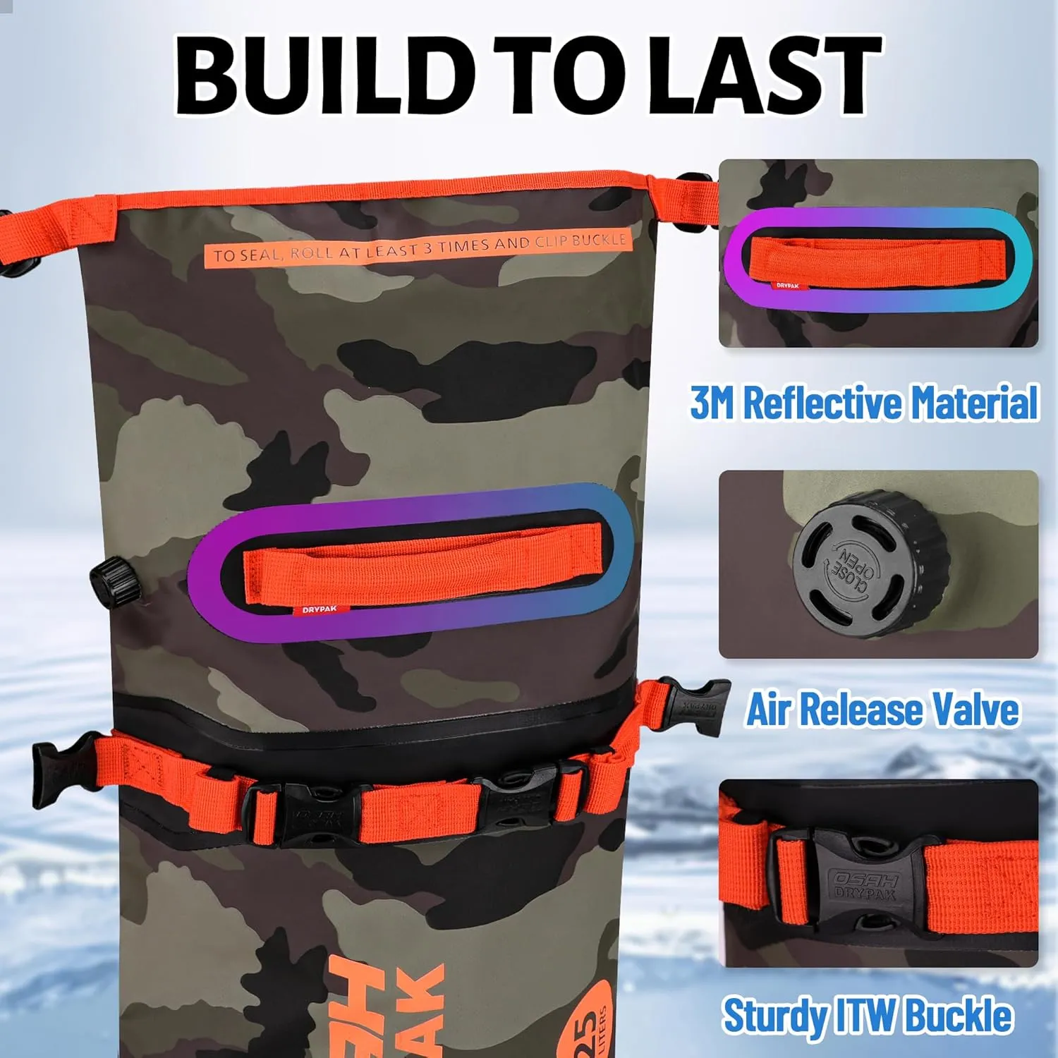 Waterproof Dry Bag - Motorcycle Luggage Tail Bag with Straps for Back Seat, Roll Top Lightweight Waterproof Backpack Sack for Travel, Swimming, Boating, Kayaking, Camping and Beach
