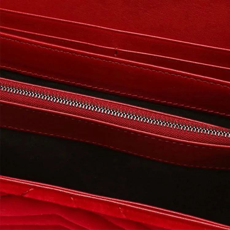 (WMNS) Gucci GG Marmont Gold Logo Distress Velvet Chain Shoulder Messenger Bag Mini Red 474575-9QIDT-6433