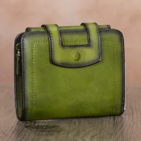 Womens Small Genuine Leather Wallet Purse With Coin and Card Holders for Women