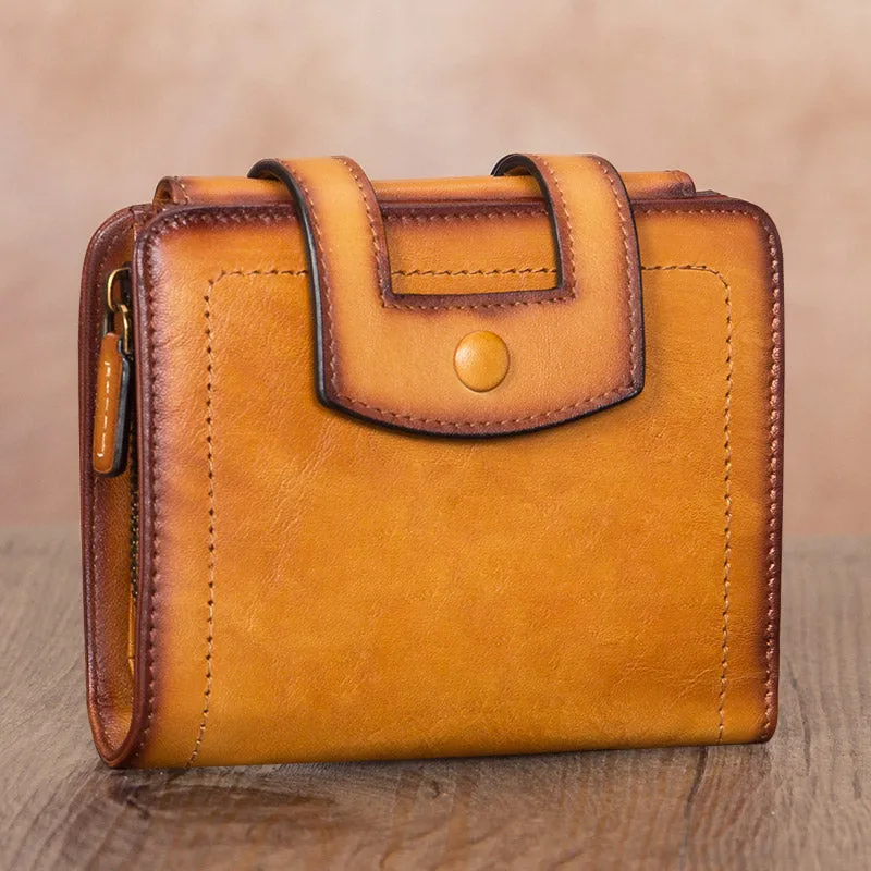 Womens Small Genuine Leather Wallet Purse With Coin and Card Holders for Women