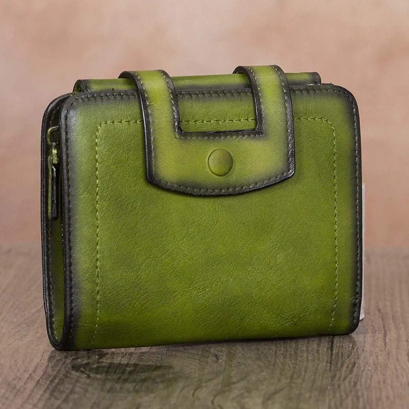 Womens Small Genuine Leather Wallet Purse With Coin and Card Holders for Women