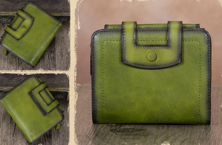 Womens Small Genuine Leather Wallet Purse With Coin and Card Holders for Women