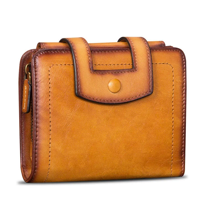 Womens Small Genuine Leather Wallet Purse With Coin and Card Holders for Women