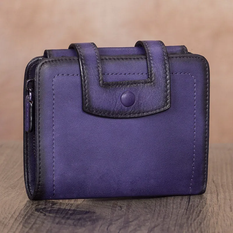 Womens Small Genuine Leather Wallet Purse With Coin and Card Holders for Women
