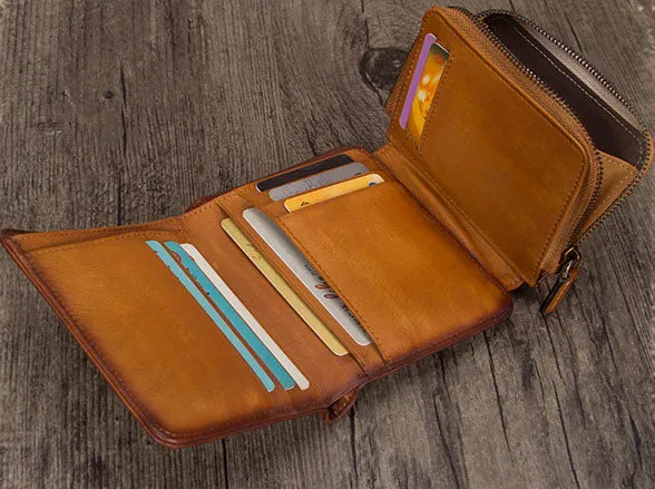 Womens Small Genuine Leather Wallet Purse With Coin and Card Holders for Women